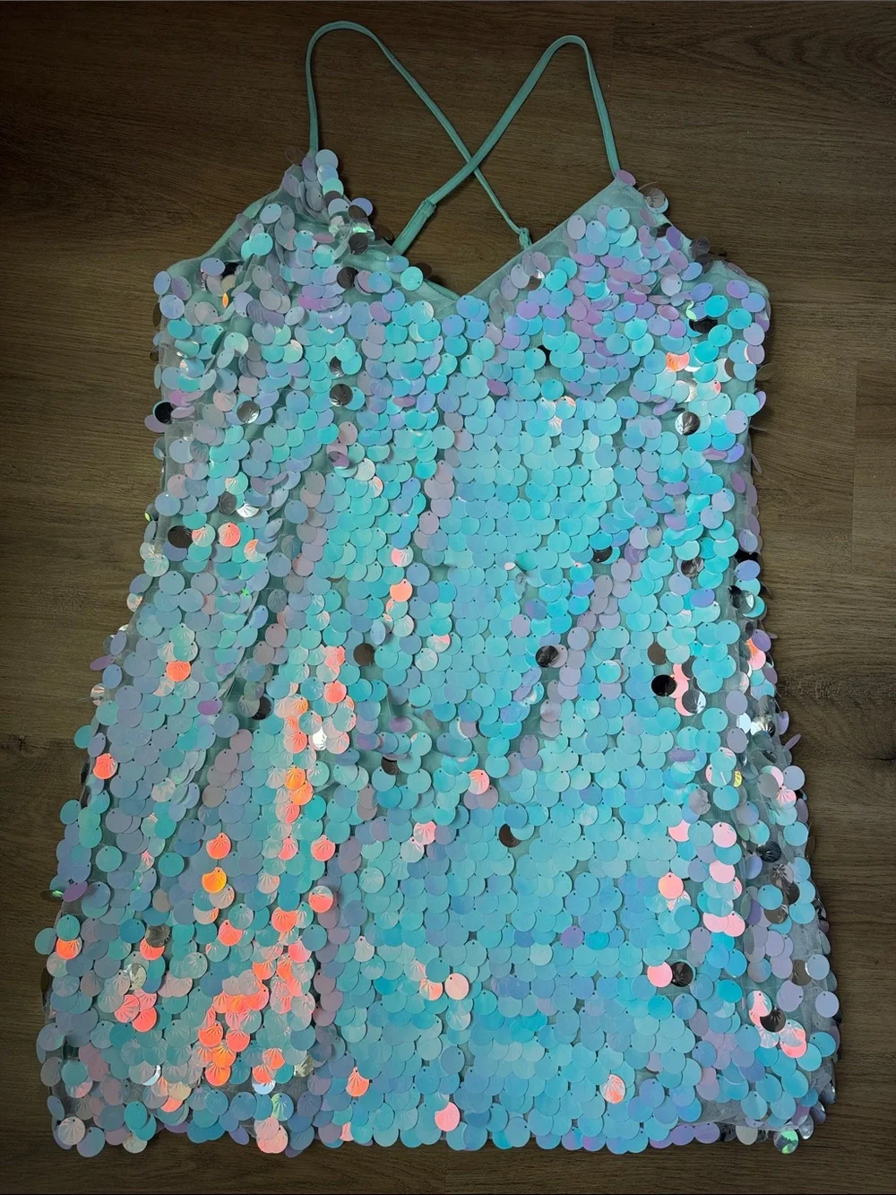 Iridescent Sequin Mini Dress